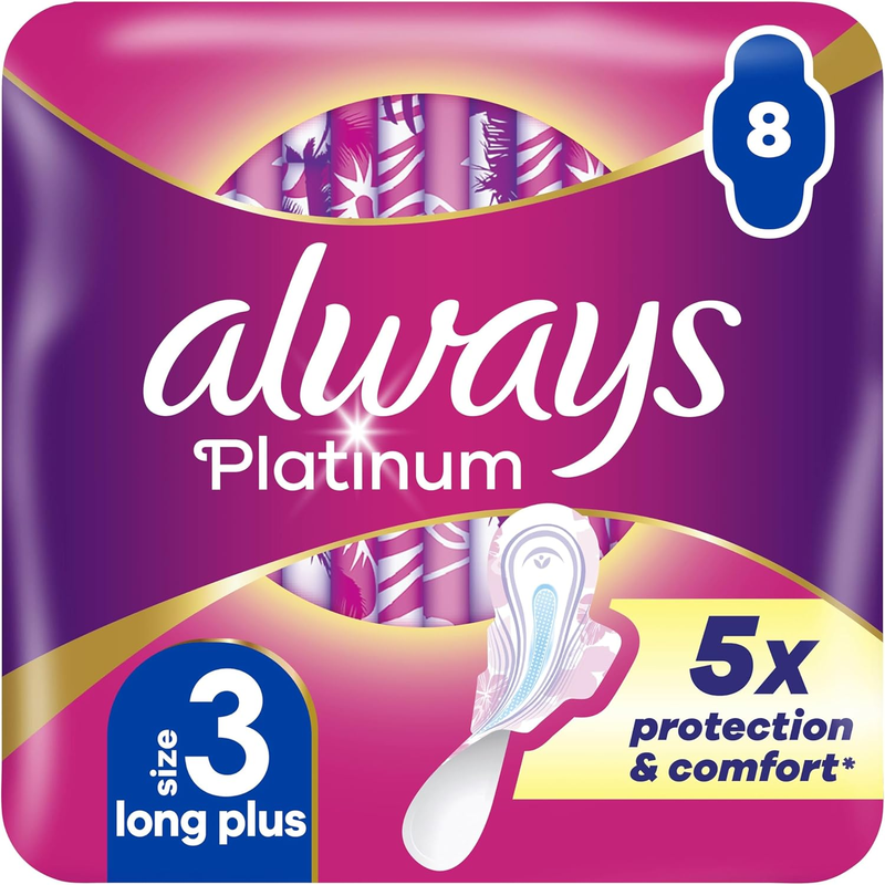 Pack of 8 Always Platinum Night Pads - Purple - Image 1