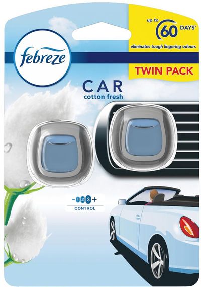 Febreze Car Clip Air Freshener, Cotton Fresh, 2 per Pack - Thumbnail 2