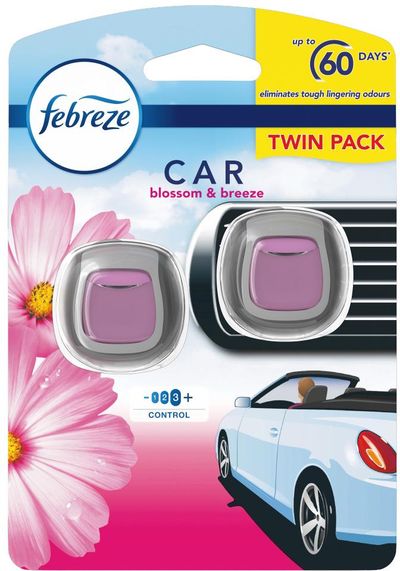 Febreze Car Clip Air Freshener, Blossom & Breeze, 2 per Pack - Thumbnail 2