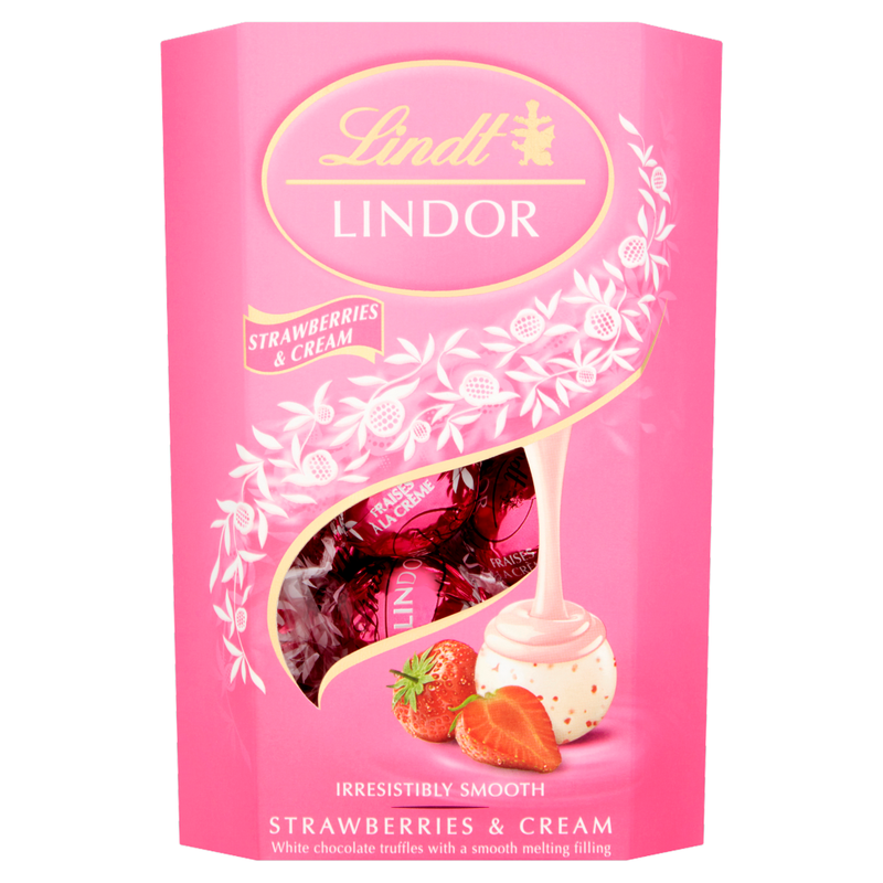Lindt Lindor Strawberry and Cream Cornet 200g LINDSTRAW - Image 1