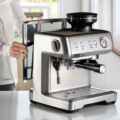 Metal Espresso Coffee Maker with Grinder Stainless Steel - Stainless Steel