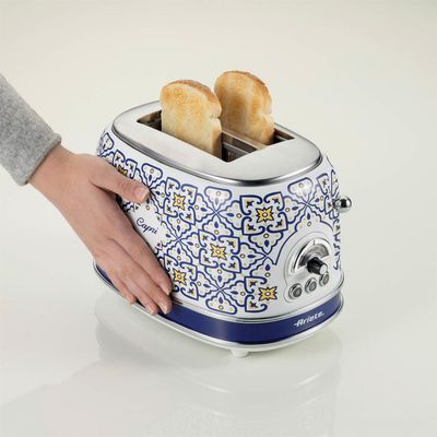 ARIETE Capri 0155/1C 2-Slice Toaster - Blue, Blue,White
