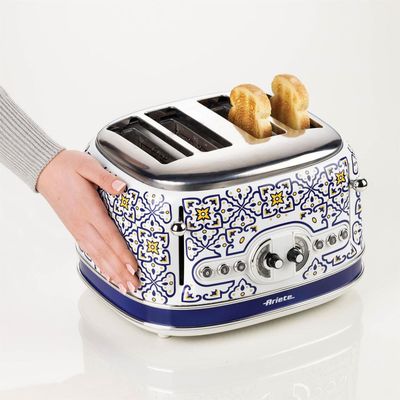 ARIETE Capri 0156/0C 4-Slice Toaster - Blue, Blue,White