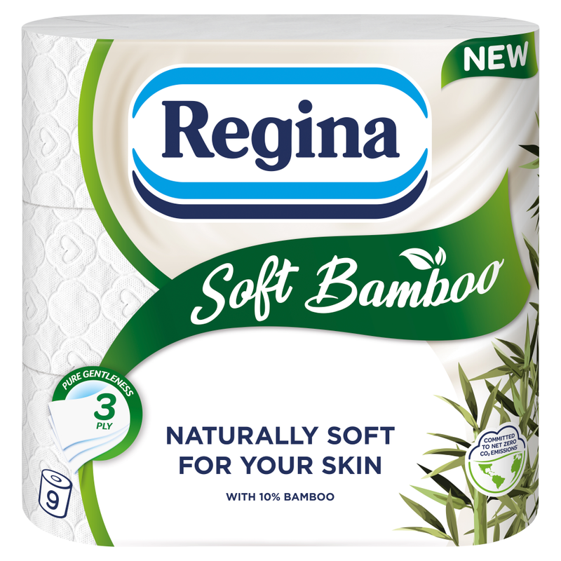 Regina Soft Bamboo Toilet Tissue, 3-Ply, 9 Rolls - Image 1