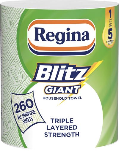 Regina Blitz Giant Household Towels 3-Ply Single Roll 260 Sheets C008157 - Thumbnail 2