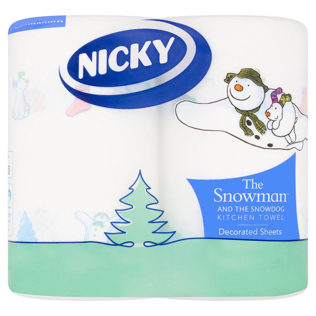 Pack of 2 Nicky Snowman Kitchen Towels - Image 1