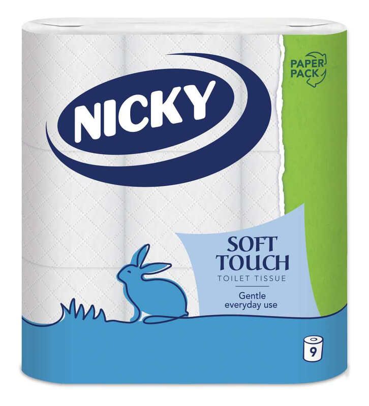 Pack of 9 Nicky Soft Touch Toilet Rolls - Image 1