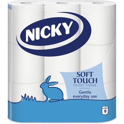 Pack of 9 Nicky Soft Touch Toilet Rolls - Thumbnail 2