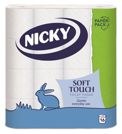 Nicky Soft Touch Toilet Tissue 16 Rolls