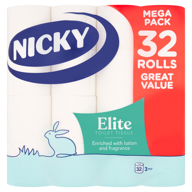 Nicky Elite Toilet Tissue 3 Ply 32 Rolls - Image 1
