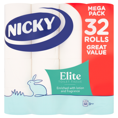 Nicky Elite Toilet Tissue 3 Ply 32 Rolls