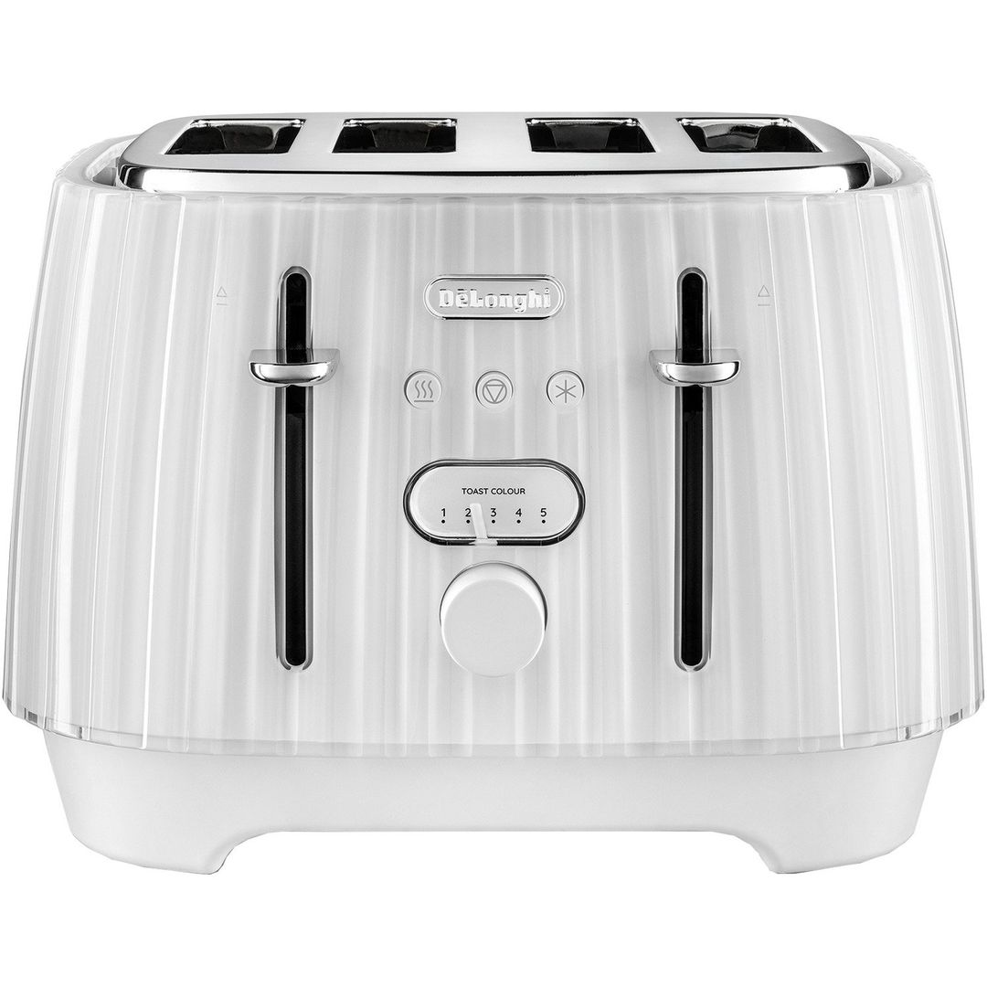 DELONGHI Ballerina CTD4003.W 4-Slice Toaster - White, White - Image 1