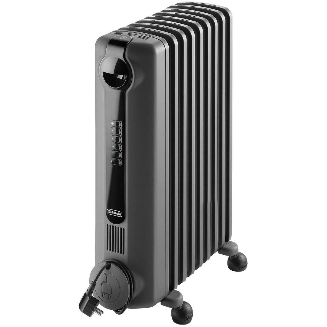 Delonghi Radia S Grey Oil filled radiator 1.5KW Electric Timer - Grey - Image 1