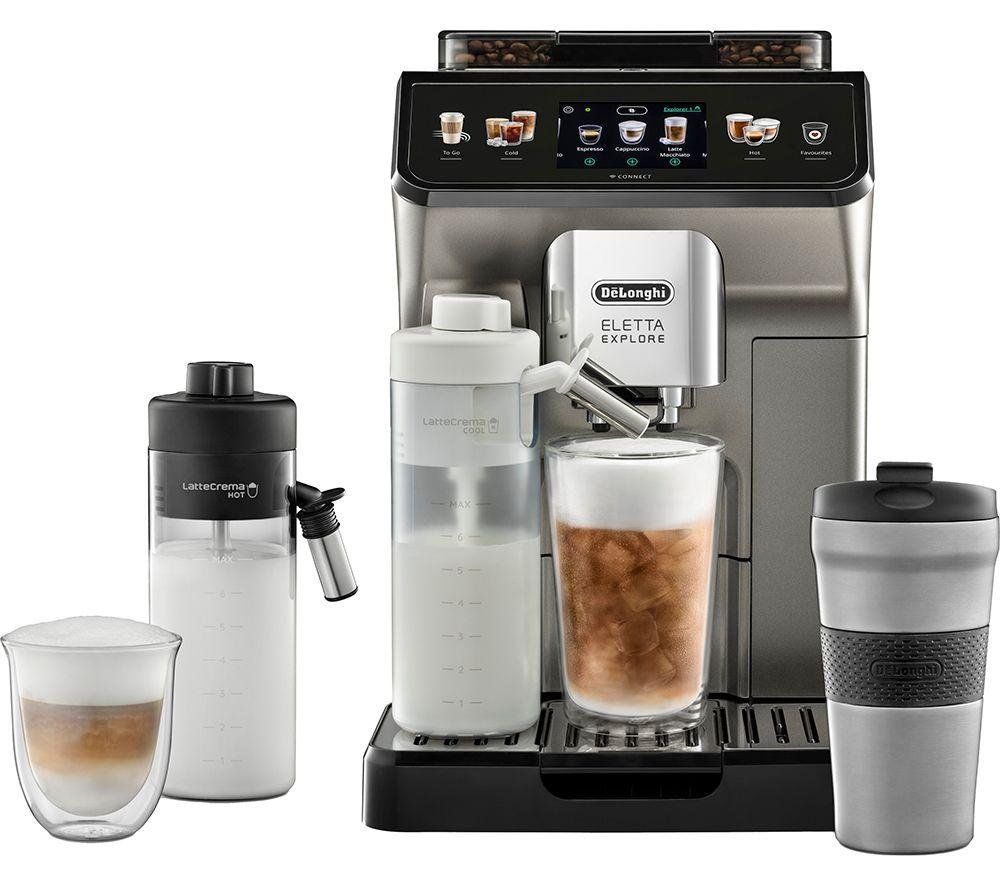 DeLonghi ECAM450.86.T Eletta Explore Silver Fully Automatic Bean-to-Cup Coffee Machine with Milk Frother - Image 1