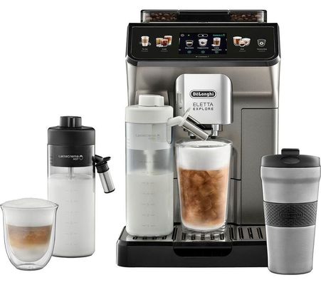 DeLonghi ECAM450.86.T Eletta Explore Silver Fully Automatic Bean-to-Cup Coffee Machine with Milk Frother