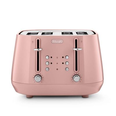 DELONGHI Eclettica CTY4003.PK 4-Slice Toaster - Pink, Pink