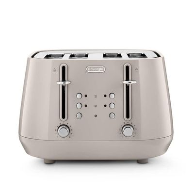 DELONGHI Eclettica CTY4003.BG 4-Slice Toaster - Beige, Brown