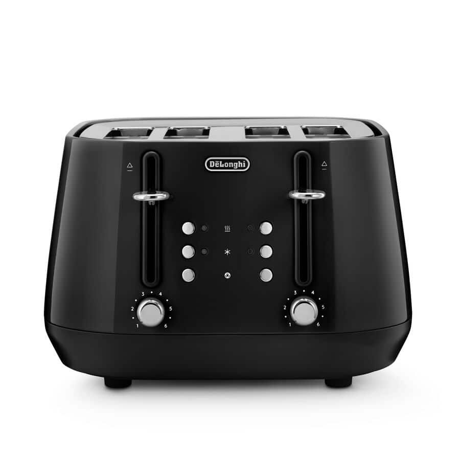DELONGHI Eclettica CTY4003.BK 4-Slice Toaster - Black, Black - Image 1