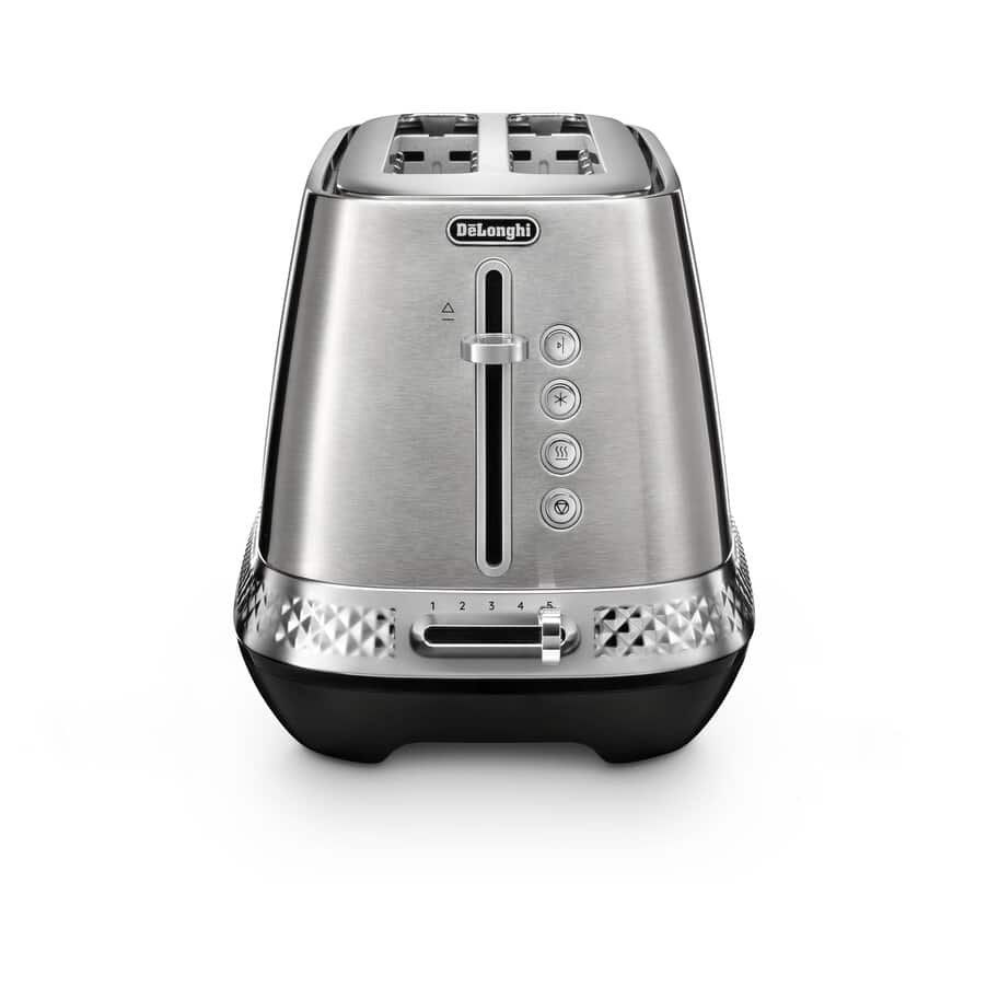 DELONGHI Diadema CTV3003.M 4-Slice Long Toaster - Brushed Steel, Brushed Steel - Image 1