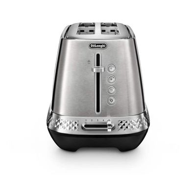 DELONGHI Diadema CTV3003.M 4-Slice Long Toaster - Brushed Steel, Brushed Steel
