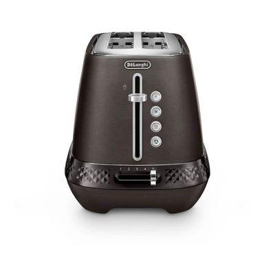 DELONGHI Diadema CTV3003.BK 4-Slice Long Toaster - Brushed Steel Black, Brushed Steel