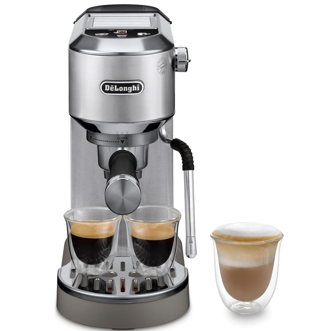 DELONGHI Dedica Duo EC890.M Coffee Machine - Metal, Silver/Grey - Image 1