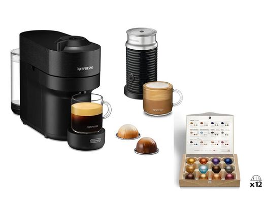 NESPRESSO by De'Longhi Vertuo Pop Barista Bundle ENV90.BAE Coffee Machine - Black, Black