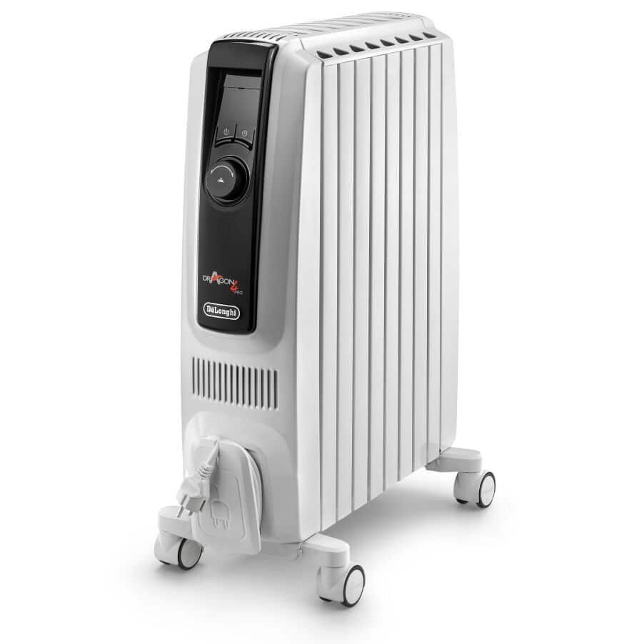 Delonghi Dragon 4 Oil filled radiator 2KW with electronic timer - White - Image 1