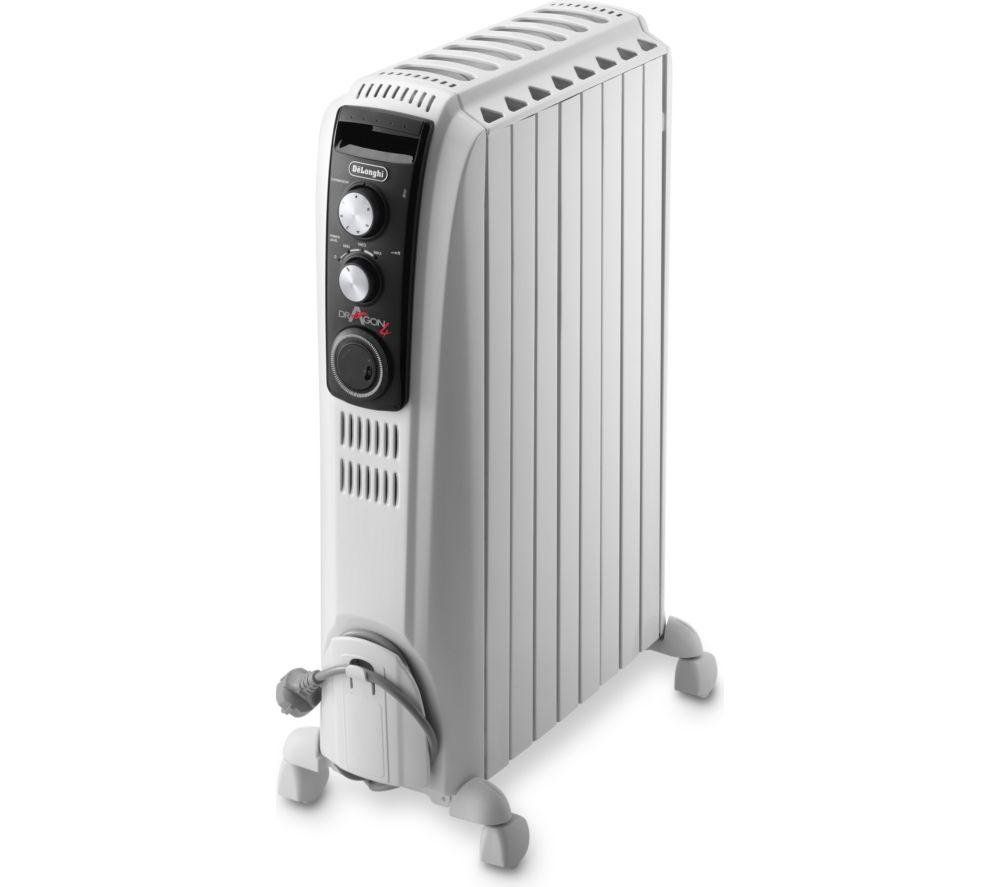 Delonghi 2kW Dragon 4 Oil Filled Radiator - White - Image 1