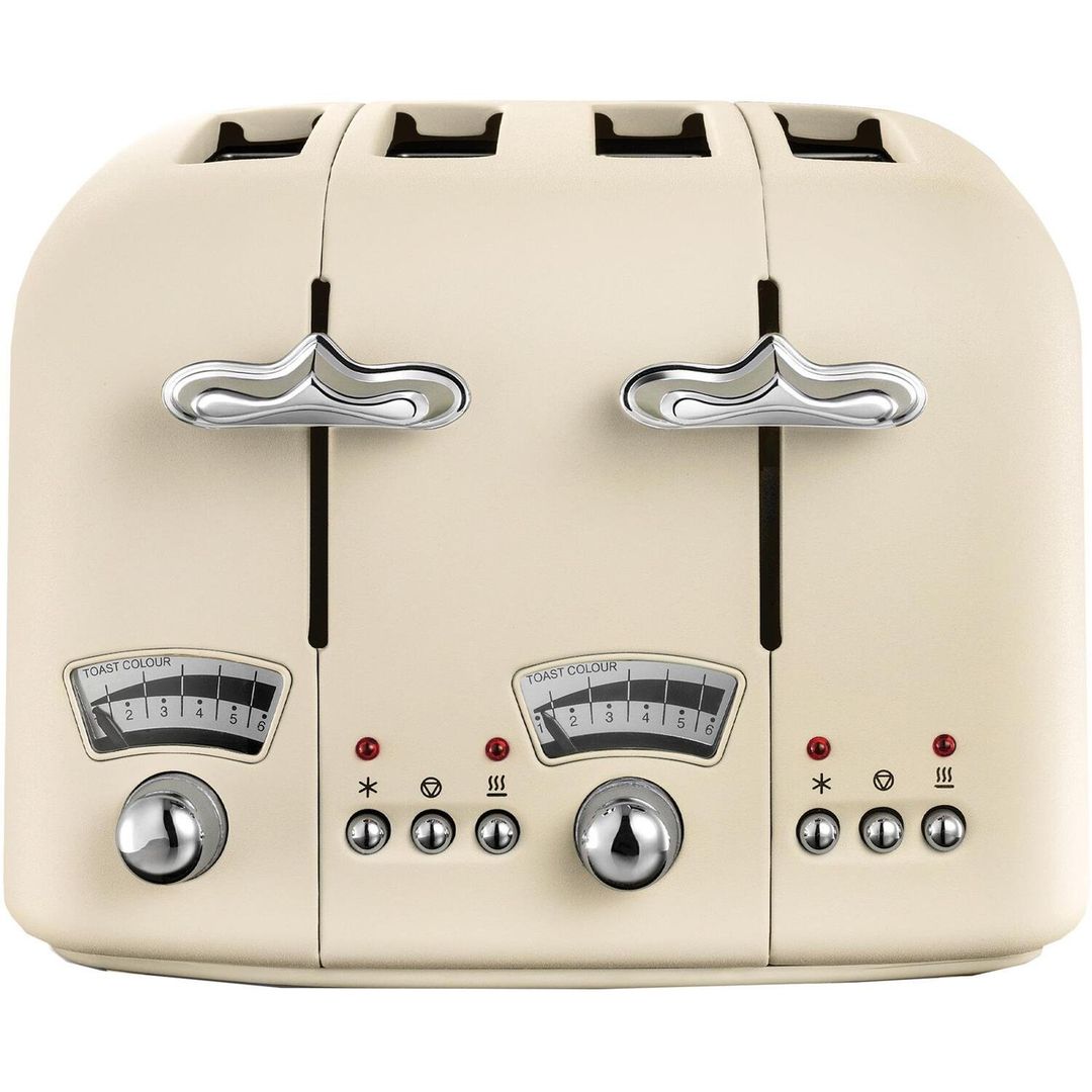 Delonghi Argento Flora 4 slice Cream Toaster - Beige - Image 1