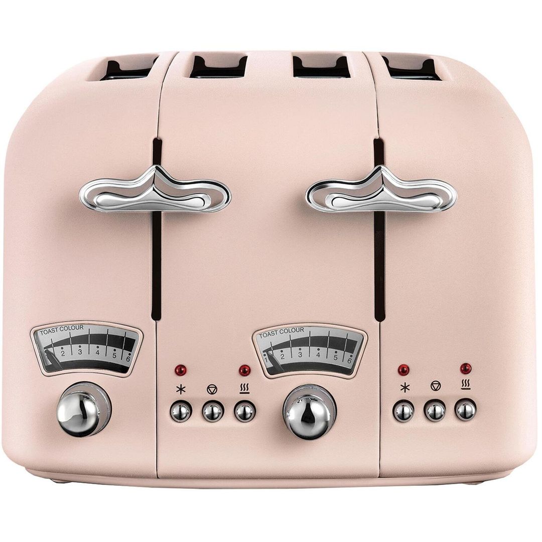 Delonghi Argento Flora 4 slice Pink Toaster - Pink - Image 1