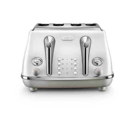 DELONGHI Icona Capitals CTOC4003.W 4-Slice Toaster - White, Cream,White