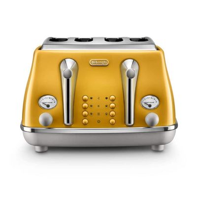 Delonghi Icona Capitals 4 slice New York Yellow Toaster - Yellow