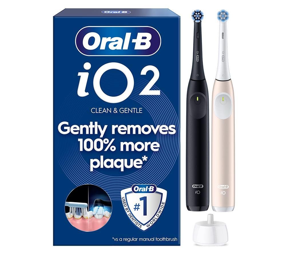 ORAL-B iO2 Electric Toothbrush Duo Pack - Black & White, Black,White - Image 1
