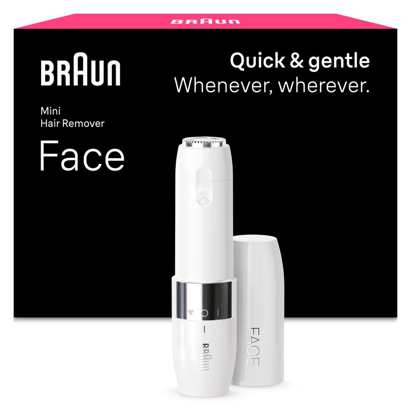 BRAUN FS1000 Mini Face Hair Remover - White, White - Image 1
