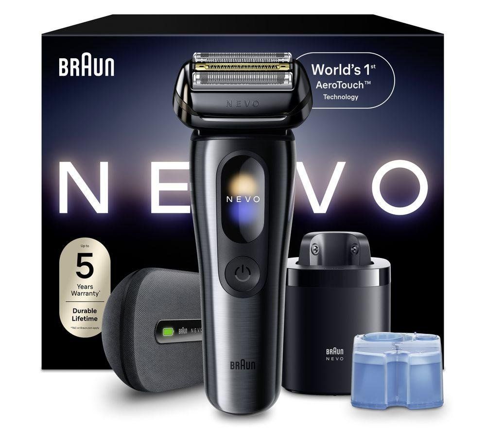 BRAUN NEVO17010C Electric Wet & Dry Foil Shaver - Black, Black - Image 1
