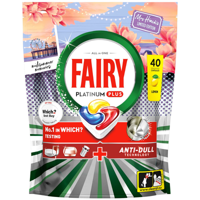 Fairy Platinum Plus Mrs Hinch's Midsummer Memories 40 Wash Dishwasher Tablets Assorted Packs