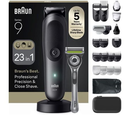 BRAUN All-in-One Series 9, AIO9560, 23in1 Grooming Kit - Grey, Silver/Grey - Thumbnail 2