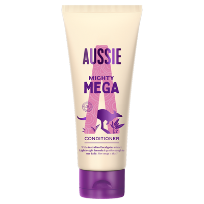 Aussie Mighty Mega Lightweight Conditioner 200ml. Daily Moisturiser for All Hair Types