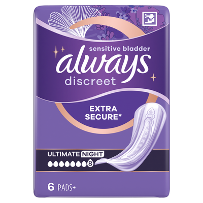 Always Discreet Pads Maxi Night Pack of 6 C005835