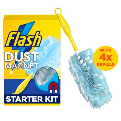 Flash Dust-Magnet Duster Kit (1 Handle + 4 Refills)