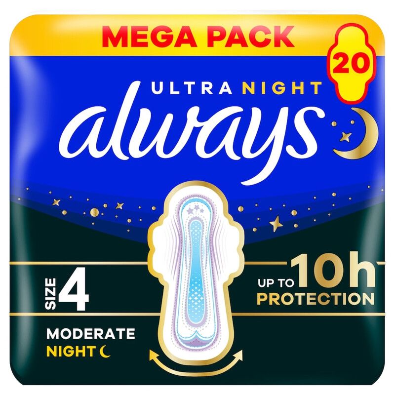 Pack of 20 Always Ultra Night Sanitary Pads - Image 1