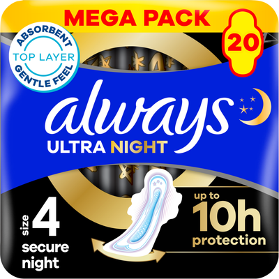 Pack of 20 Always Ultra Night Sanitary Pads - Thumbnail 2