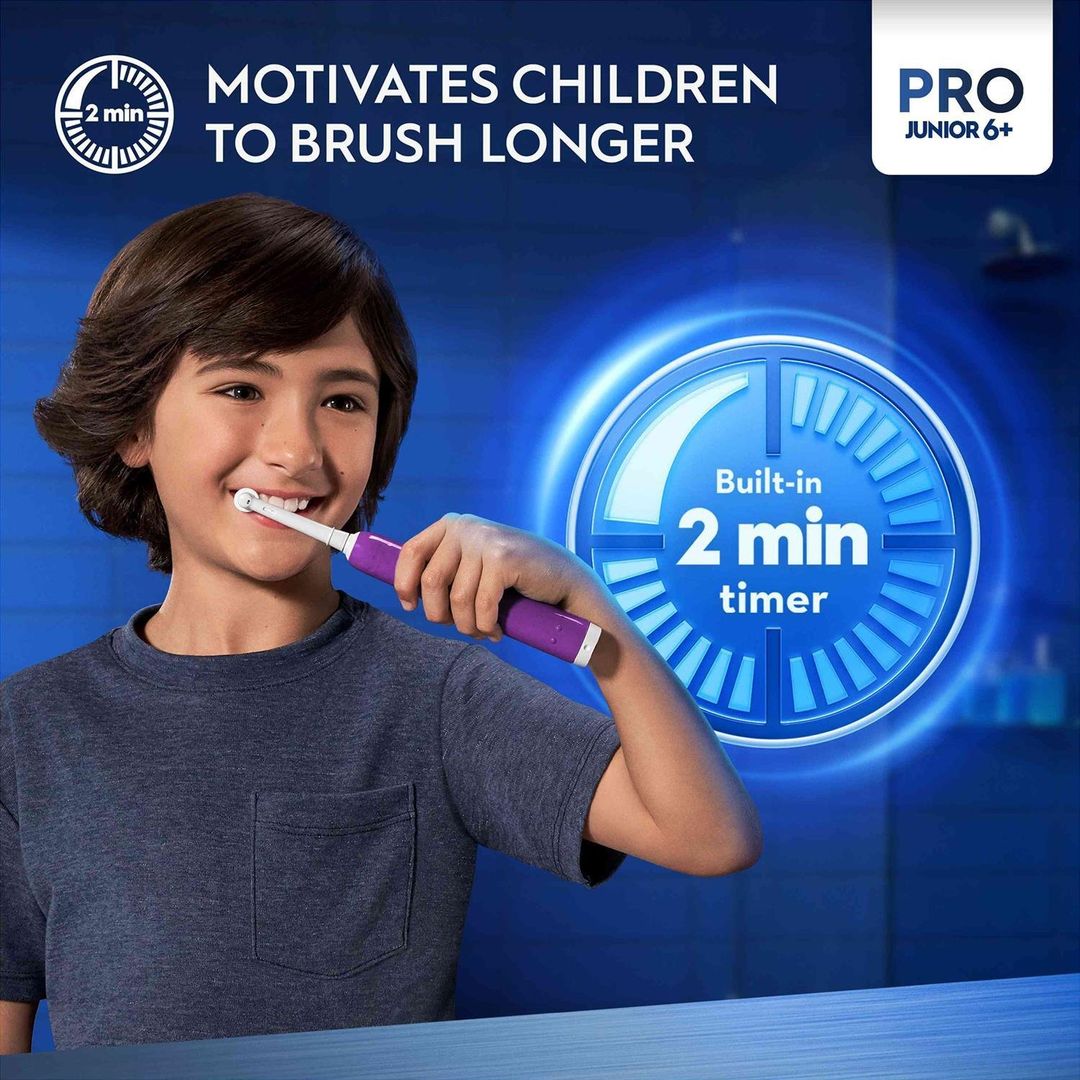 ORAL B Pro Junior Electric Toothbrush - Green, White - Image 1