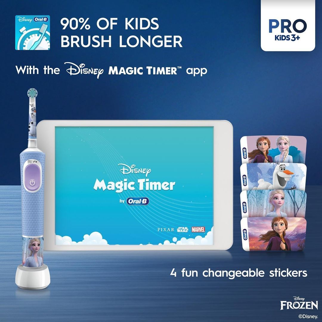 ORAL B VPRO Kids Electric Toothbrush Gift Set - Frozen, Patterned - Image 1