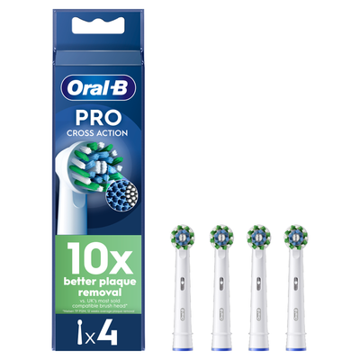 ORAL B CrossAction X-Filaments Replacement Toothbrush Head Pack of 4, White - Thumbnail 2