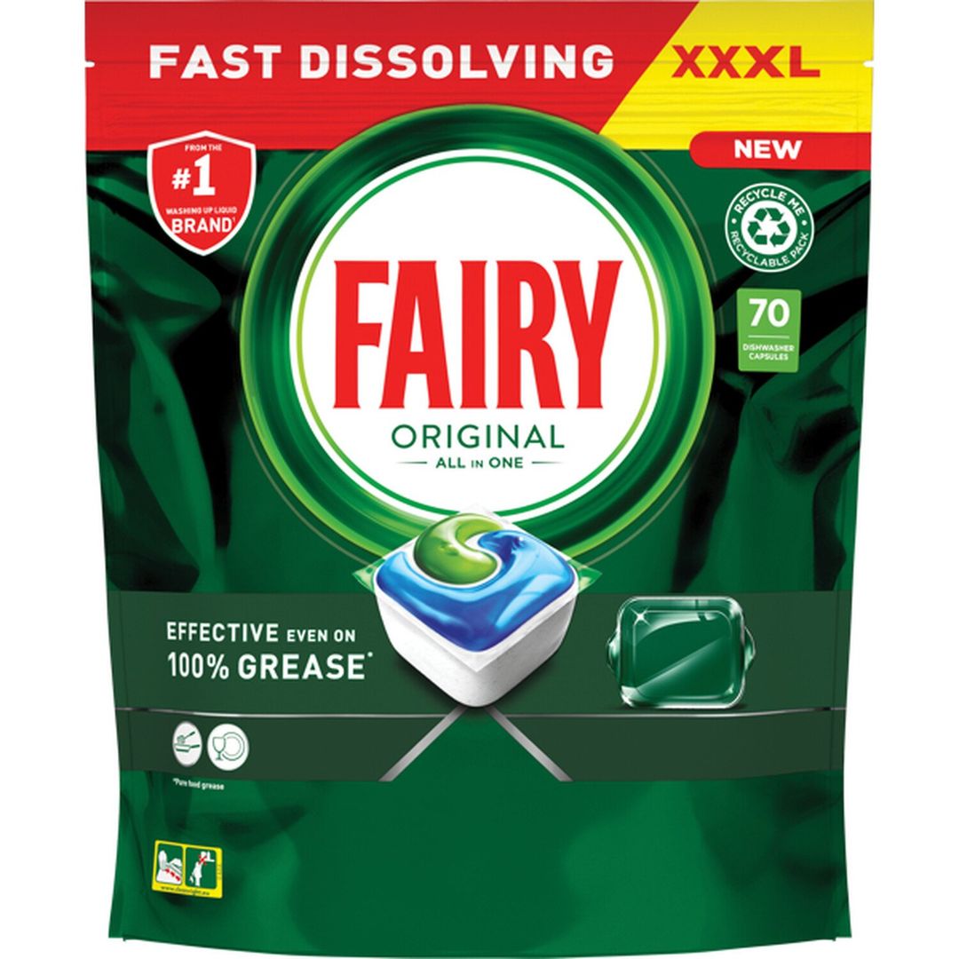 Pack of Fairy All In One Dishwasher Tablets - 70 - Image 1