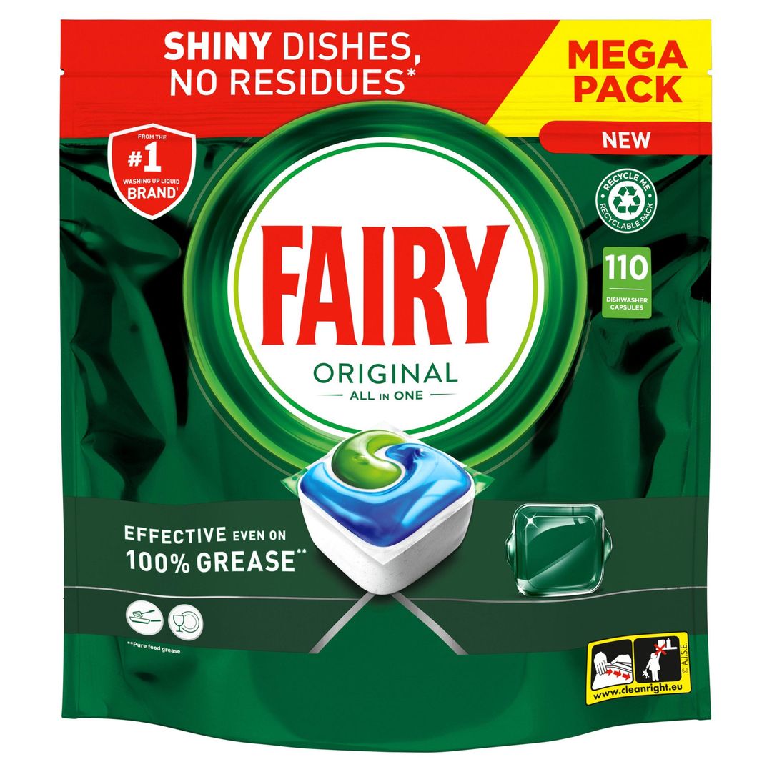Fairy Original All In One Dishwasher Tablets, Regular, 110 Tablets - Image 1