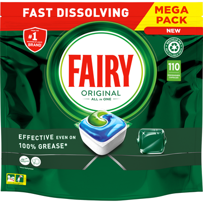 Fairy Original All In One Dishwasher Tablets, Regular, 110 Tablets - Thumbnail 2