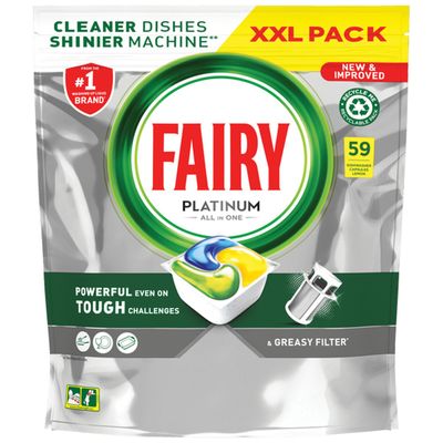 Fairy Platinum All-in-One Dishwasher Tablets - 59